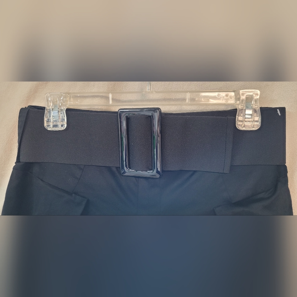 Women’s Black A-Line Skirt with Belt - Picture 2 of 8